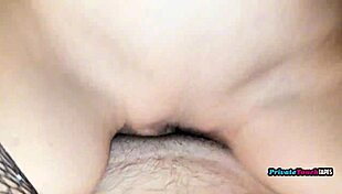 Russian beauty with natural tits fucked rough by stepbro