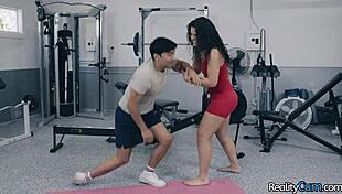 busty curly brunette shakes big booty before deep fuck - victoria voxxx max fills