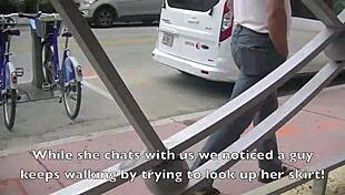 Helena Price Upskirt Wife Flashes Hairy Pussy Publicly Outdoor Voyeur