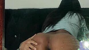 La grabe watches the prostitute ride my cock anal style through the mirror