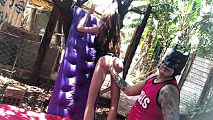 ruiva peituda fucks her sex toy doll and gulps massive mouth cumshot