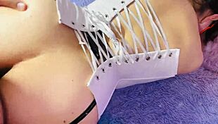 Curvy Mexican neighbor's wife gets fucked doggystyle like a bitch in sheer lingerie, loving every rough thrust.