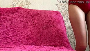 Sexy stepsis in red panties teases wet pussy to orgasm