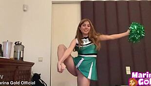 Cheerleader Fingers Dripping Pussy Masturbates to Wild Orgasm