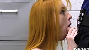 balls deep in fiery ginger suspect at the office, what a scene