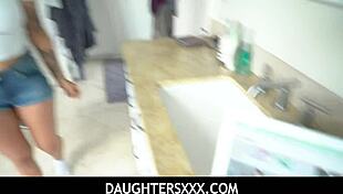 Sexy April Olsen Excites Step Daddy with Game, Blowjob, and Cock Ride