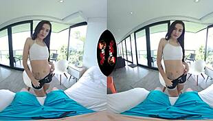 18yr latina teen blasts her first vr porn shoot hard