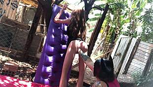 ruiva peituda fucks her sex toy doll and gulps massive mouth cumshot