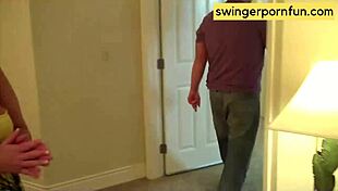 swinger couples swap wives happily then cameraman gets thank you blowjob