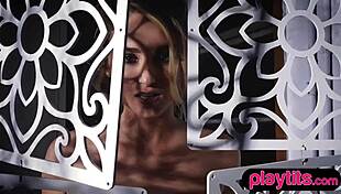 i can't resist this petite blonde's perky tits after lingerie tease