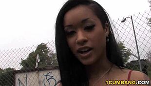 ebony skin diamond gags deep on white cocks before facial cumshot