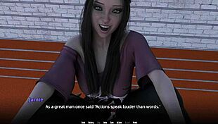 Jamie Struggles Sucking Massive White Cock Then Swallows Every Drop