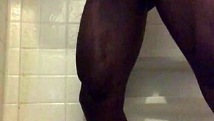 shower strokes got me stroking that big black cock monster hard 😩💦 homemade ebony solo