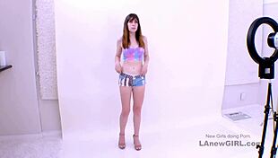 hey, watch this sexy brunette model get fucked during her audition