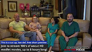 Dirty doctor lenna lux gets caught choking on patient cock with handcuffs and gagging