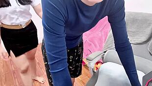 Thai student, why so horny begging to suck your boyfriend's throbbing cock deep? 