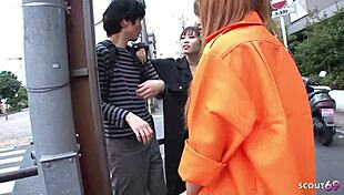 Three japanese petite asian girls seduce shy virgin small cock first time femdom suck lick uncensored jav 4some