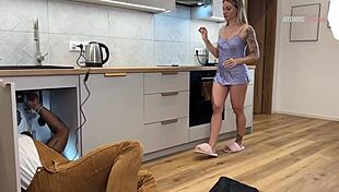 that slutty wife takes black plumber's huge cock deep