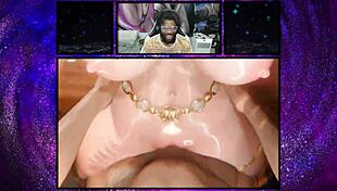 Marika's bald pussy takes scarlet witch blowjob then machinist dildo deepthroat cumshot