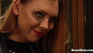 Erica trains lesbian slaves kneeling for strapon pounding! 👩‍❤️‍💋‍👩🍆