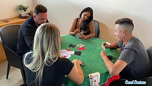 a card game turns into hot wife swapping fuck with friends