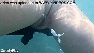 Swimming Deep Creampie Fills Her Underwater After Pussy Load Shots