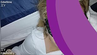 Intriguing petite tatted white teen takes facial from bbc quickie blowjob