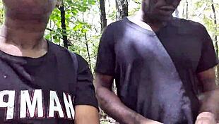 couple heads to forest for wild ass licking deepthroat and submissive gagging