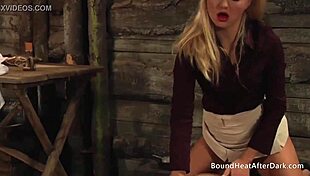 Bound Submissive Destiny 18+ Gets Whipped in Kinky Lezdom Play!