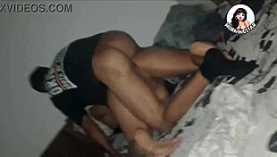 Early morning wife bent over for old hubby's hard doggystyle while cuckold watches closely