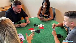 a card game turns into hot wife swapping fuck with friends