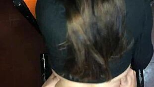 roommate bends over for panty creampie doggystyle pov