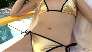 adorable lesbian blondes devour shaved pussies in wild 69 face sitting frenzy