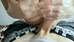 Skinny Chinese 18-Year-Old Gives Best Handjob Masturbation of Life