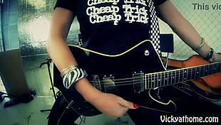 chatty vicky vette jerks huge loads onto her big tits