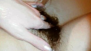 hairy pussy lips tease underwater in steamy pool bath closeup