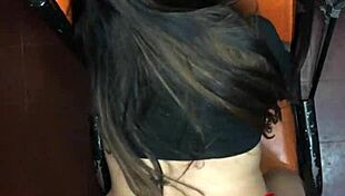 roommate bends over for panty creampie doggystyle pov