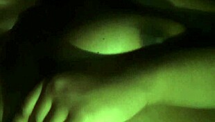 Late night ebony chubby babe licks her own nipples feeling pure horny bliss while groping fat tits solo