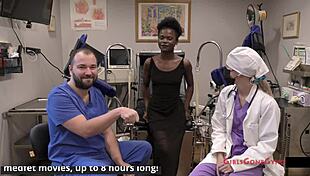 at the virginity clinic rina arem spreads shaved pussy for toys vibrator and first time patient fuck