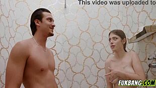 wild shower session leaves ramona breathless and soaked