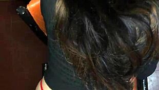 roommate bends over for panty creampie doggystyle pov