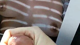 I stroke my cock hard cumming all over her in the car