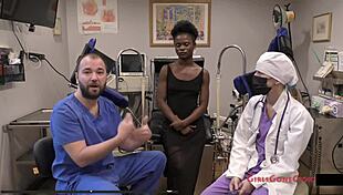 at the virginity clinic rina arem spreads shaved pussy for toys vibrator and first time patient fuck