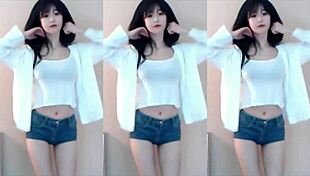 cute chinese girl dances wildly on sexy roller coaster thrill