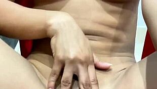 Young girl trembles with ecstasy showing rich body to orgasm