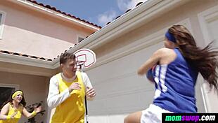 stepmoms from momswop train hard with school basketball stepsons switching partners for deepthroat and missionary orgy