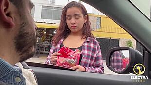 Petite Curly Latina Maid Cleans House Naked After Street Sales