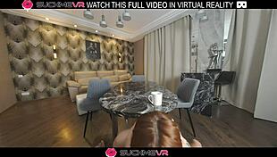 redhead babe sucks monster cock then rides it hard in vr doggystyle