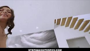 hot latina teen stepdaughter scarlett alexis vibrates to repeated orgasms on stepdad ike diezel's monster cock pov!