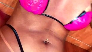hot string bikini teen teases her wet pussy up close